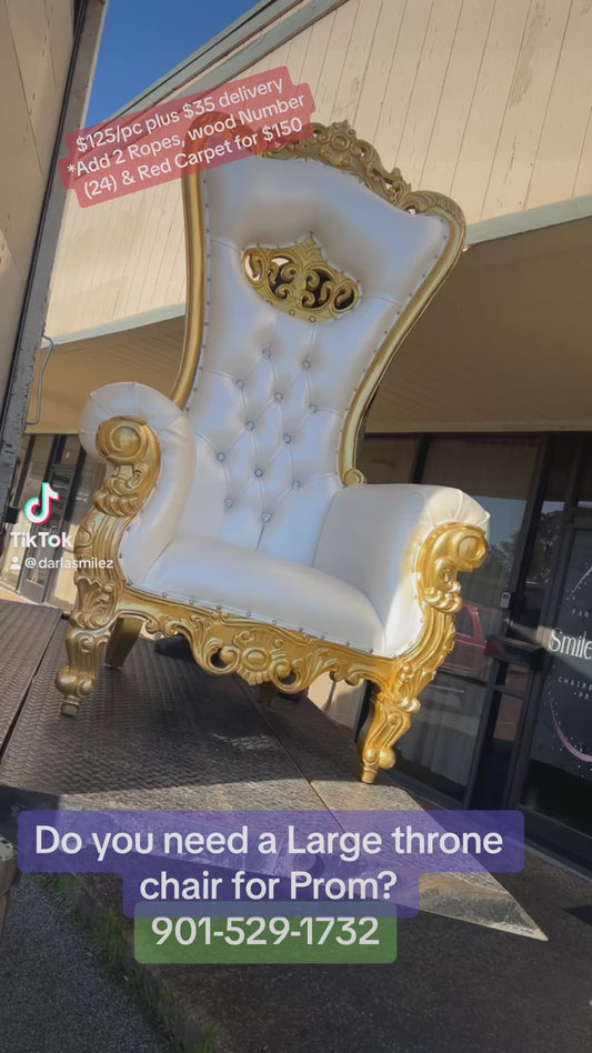 Gold & White Throne Chair